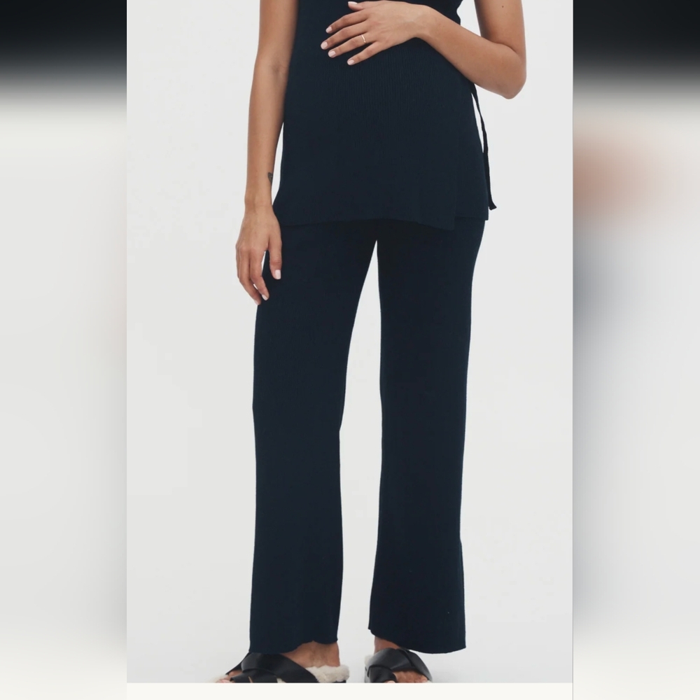 Legoe Heritage Maternity Pants - Knit Crepe - Serenade Navy